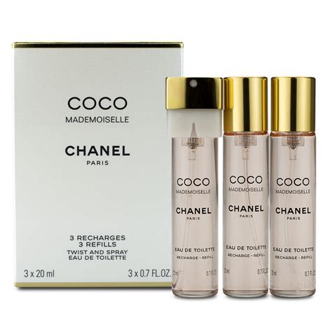 chanel coco mademoiselle eau de toilette twist and spray|coco mademoiselle refill only.